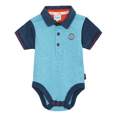 Baby boys' blue polo collar bodysuit